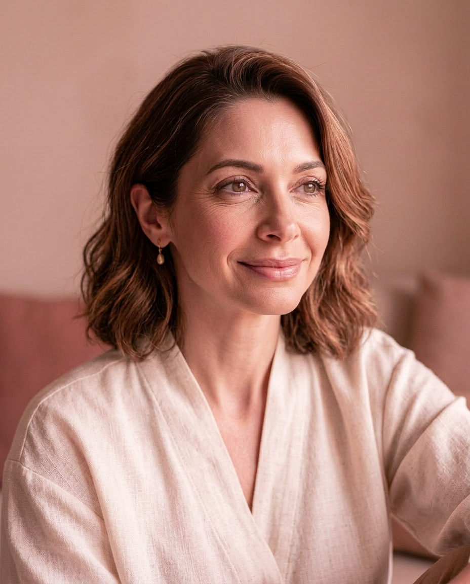Mulher 40+ confiante e radiante